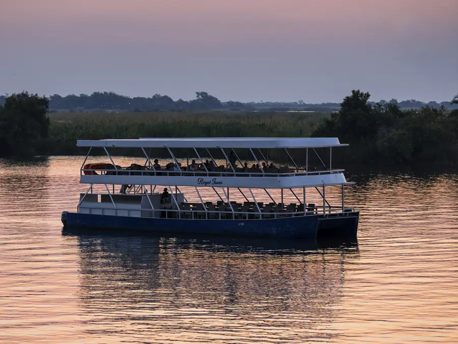 A river cruise at&nbsp;dusk